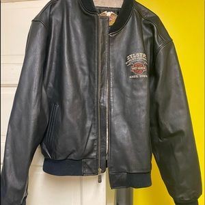 Harley Davidson leather jacket.
